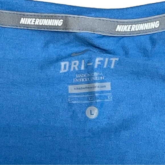 Nike Blue Running Dri Fit T shirt Size Large - Picture 3 of 8